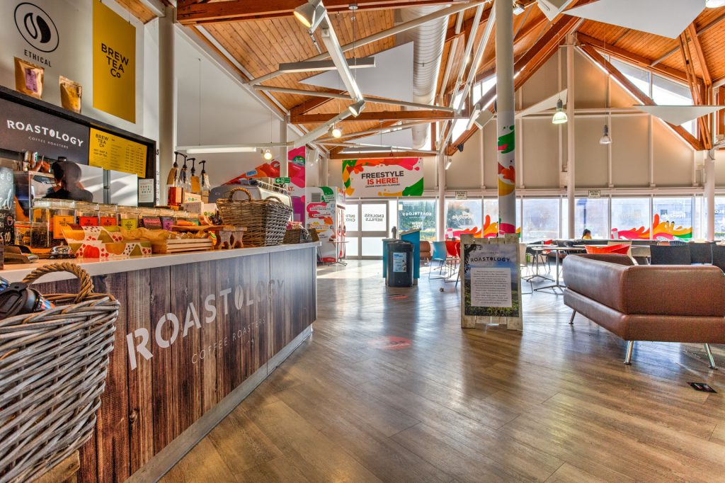 cold meals from the three servery counters, and a coffee shop