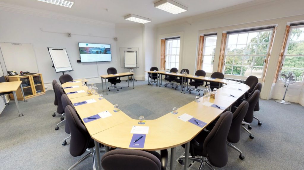 A photo of Henley Greenlands conference room setup