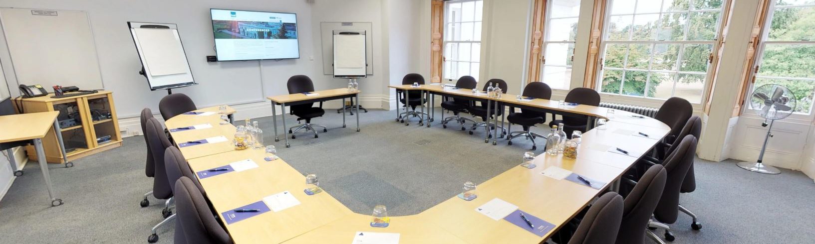 A photo of Henley Greenlands conference room setup