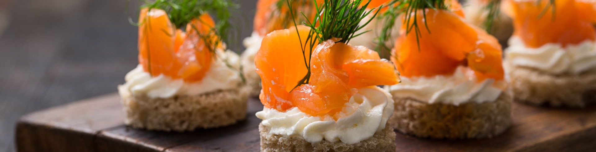 A photo of salmon canapes