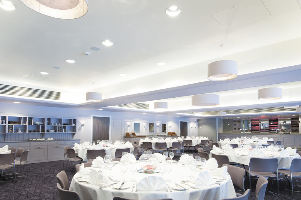 A photo of the Meadow Suite function room with tables